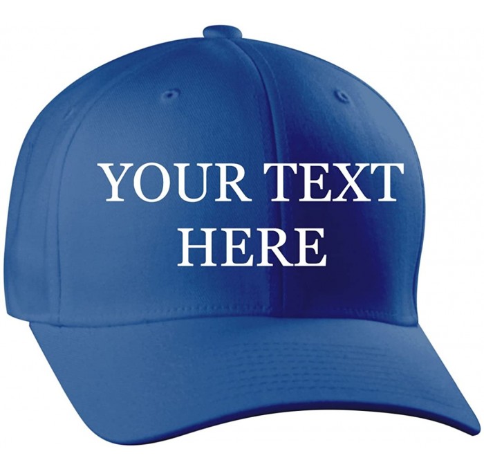 Baseball Caps Custom Embroidered Flexfit 6277 Baseball Hat - Personalized - Your Text Here - Blue - CA18C80INHC $20.32