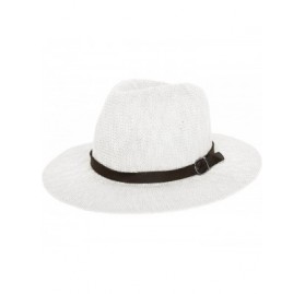Fedoras Coral Jones Womens Floppy Straw Hat Fedora - White - CF126BIVUCD $11.64