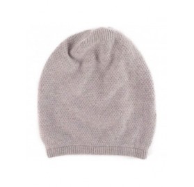Skullies & Beanies 100% Cashmere Beanie Hat for Women Soft and Warm - Grey - CJ18LRANQ4H $28.73