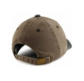 Baseball Caps Mom Embroidered Pigment Dyed Unstructured Cap - Khaki Black - CI18D4HXILK $15.17