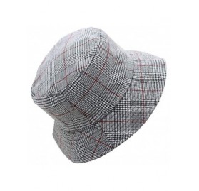 Bucket Hats Women Plaid-Fisherman-Bucket Hats Reversible Packable Japanese Style - White - CN18NOXYISN $9.18