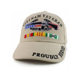 Baseball Caps Vietnam Combat Veteran Embroidered Military Cotton Baseball Cap - Khaki - CA194D66CLR $35.81