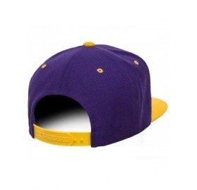 Baseball Caps Yupoong Premium Classic Snapback Hat - Flat Brim- Adjustable Ballcap w/Hat Liner - Purple/Gold - C618GYZ9HHW $1...