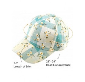 Baseball Caps Hatsandscarf Exclusives Oriental Flower Geometric Pattern Baseball Cap (BA-740-1) - Daisy-aqua - CJ18CHE8RDZ $1...