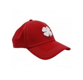 Baseball Caps Premium Clover 42 Fitted Hat - Red/White - CS17YLYD4RE $33.64