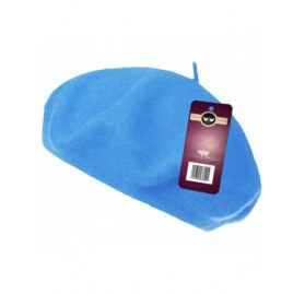 Berets Winter 100% Wool Warm French Art Basque Beret Tam Beanie Hat Cap - Lt Blue - CI18KKNCDY2 $10.17