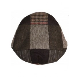 Newsboy Caps Tweed Patchwork Newsboy Driving Cap with Quilted Lining - Brown Patchwork Sm/Med - CO125J23FYX $15.82