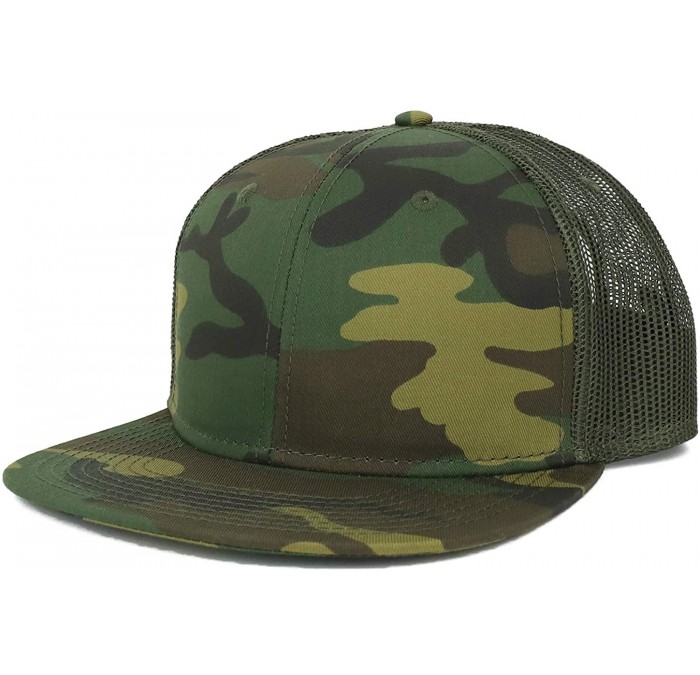 Baseball Caps Oversize XXL Blank Camouflage Flatbill Mesh Snapback Cap - Camo Olive - C618LNM4I3H $14.88