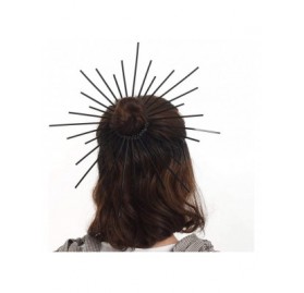 Headbands Met Gala Crown Halo Zip Tie Crown Hair Bun Band Saint Mary Crown Good Gothic Crown - Black1 - C818XK2SGDR $28.57