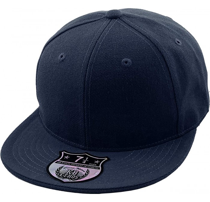 Baseball Caps The Real Original Fitted Flat-Bill Hats True-Fit - 03. Navy - C611JEI0MBX $22.09