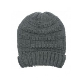 Skullies & Beanies Women's Winter Ribbed Knit Beanie Skull Hat Cap with Metallic Yarn - Charcoal Grey - C412N5MHBFO $11.40