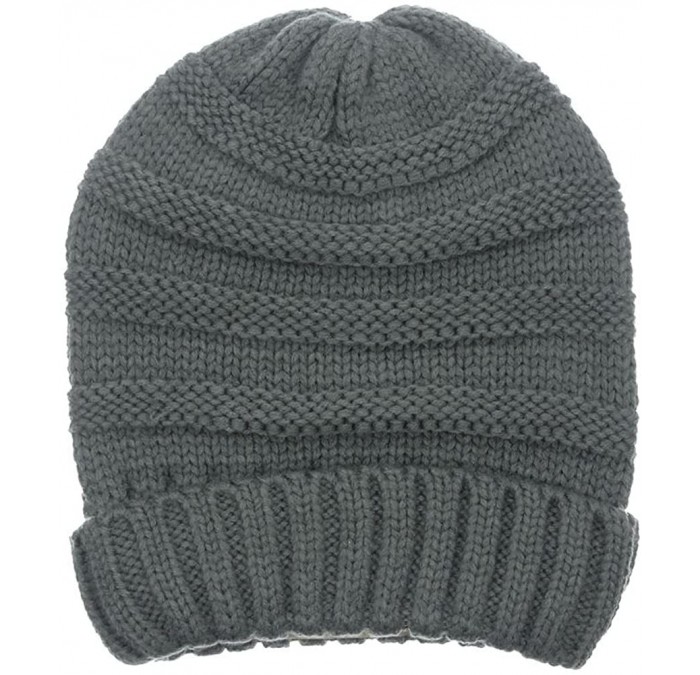 Skullies & Beanies Women's Winter Ribbed Knit Beanie Skull Hat Cap with Metallic Yarn - Charcoal Grey - C412N5MHBFO $18.20