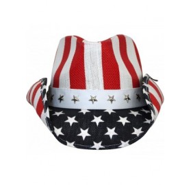 Cowboy Hats Unisex Cowboy Hat (Red White & Blue- One Size) - CZ11K93OC6N $55.58