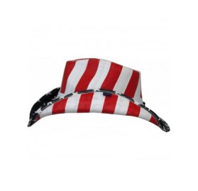 Cowboy Hats Unisex Cowboy Hat (Red White & Blue- One Size) - CZ11K93OC6N $55.58