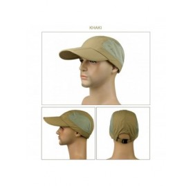 Sun Hats Outdoor Quick Dry Baseball Cap Foldable UPF 50+ with Long Bill Portable Sun Hats for Men and Women - Dark Khaki - CV...