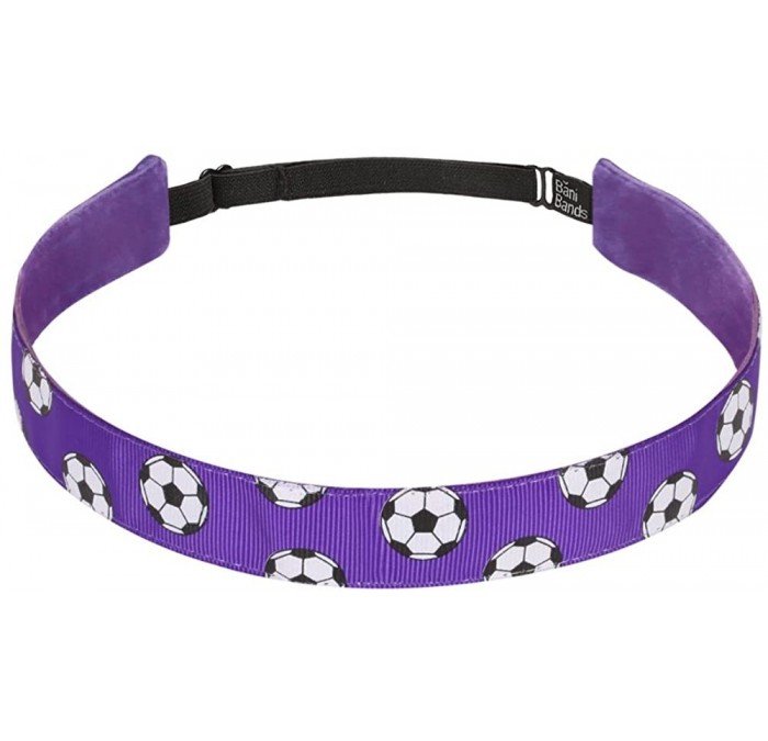 Headbands Non Slip Headbands for Girls - BaniBands Sports Headband - No Slip Band Design - Soccer-purple - CX12LRVEWTH $10.59