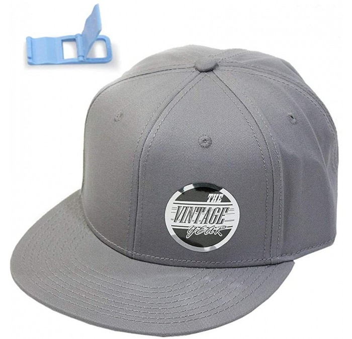 Baseball Caps Premium Plain Cotton Twill Adjustable Flat Bill Snapback Hats Baseball Caps - Gray/Gray - CL1229FK1JF $24.35