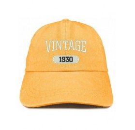 Baseball Caps Vintage 1930 Embroidered 90th Birthday Soft Crown Washed Cotton Cap - Mango - C4180WWZS9W $18.87