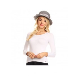 Bucket Hats Tessa Wool Cloche Flapper Gatsby Hat with Satin Ribbon Adjustable - Gray - CM186UGKEW0 $17.28