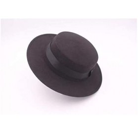 Fedoras Classic Black Fashion Fedora Flat Hat Elegant Jazz Hats Brim Church Derby Cap - CS18C7NWUGW $10.85