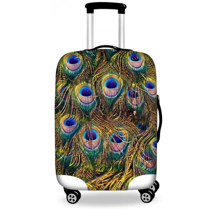 Sun Hats 18-21 Inch Feathers Print Elastic Protective Luggage Trolley Case Cover Protector for Traveller - CE188N7CLE2 $24.61