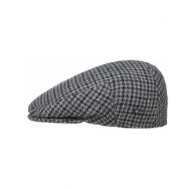 Newsboy Caps Inglese Classic Herringbone Flat Cap Women/Men - Made in Italy - Grey-black - CP18K5WA7II $28.29