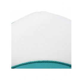 Baseball Caps Two Tone Trucker Hat Summer Mesh Cap with Adjustable Snapback Strap - Teal/White - CZ12O8GSNT1 $11.18
