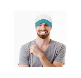 Baseball Caps Two Tone Trucker Hat Summer Mesh Cap with Adjustable Snapback Strap - Teal/White - CZ12O8GSNT1 $11.18