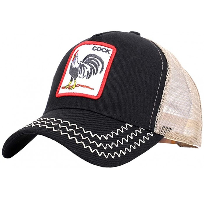 Baseball Caps Cock Hats Animal Trucker Hat Snapback Baseball Cap - Black_1 - CZ18O4YYX5W $15.88