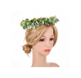 Headbands Adjustable Bridal Flower Garland Headband Green Leaf Crown Boho Leaf Crown Eucalyptus Halo Wedding Woodland Crown -...