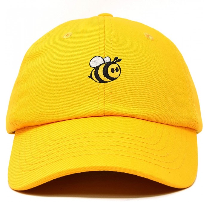 Baseball Caps Bumble Bee Baseball Cap Dad Hat Embroidered Womens Girls - Gold - CI18W5CECNI $22.73