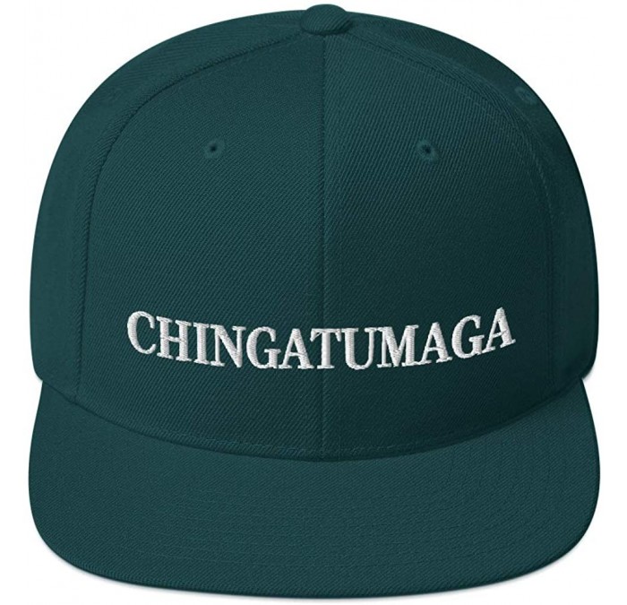 Baseball Caps CHINGATUMAGA Hat (Embroidered Wool Blend Snapback Hat) Chinga Tu MAGA Parody - Spruce - C618ZC9Y3O8 $49.69