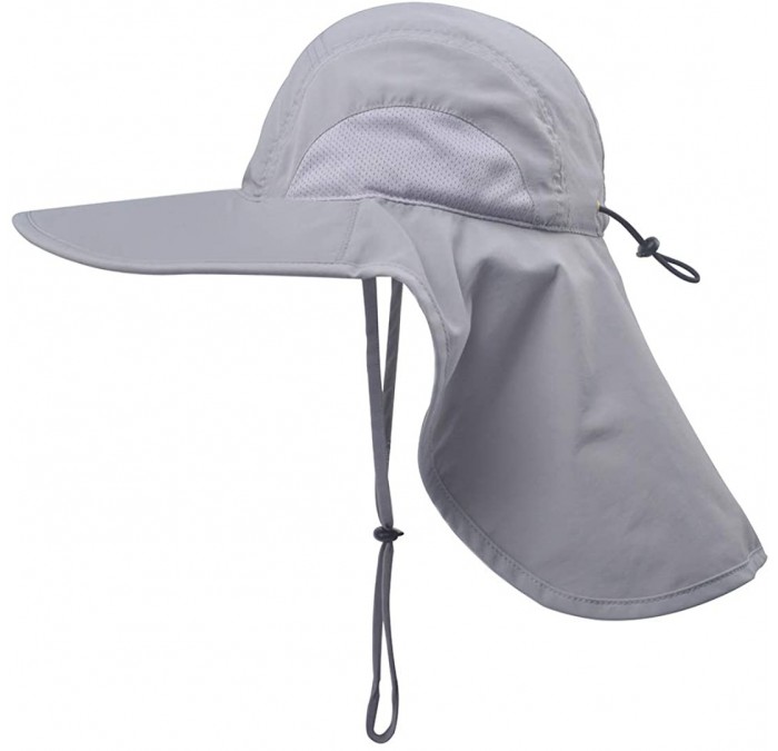 Sun Hats Unisex Outdoor Activities UV Protecting Sun Hats with Neck Flap - Light Gray-3 - C818WMEW8XR $23.51