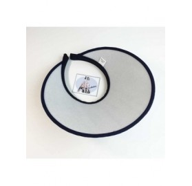 Sun Hats Big Sun Visor Hat Solid Color Cotton Push On Clip On Sun Protection - Navy - C812I0QL0O7 $19.51
