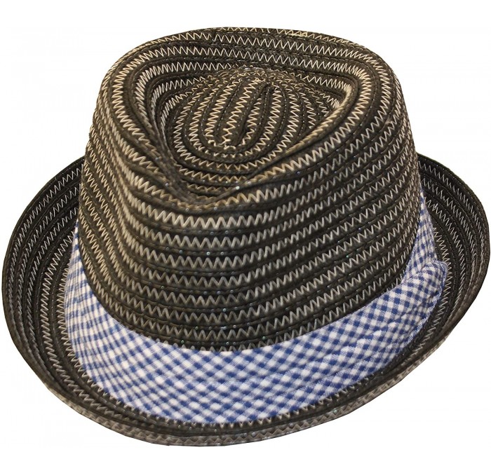 Fedoras Mens Summer Fedora Cuban Style Short Brim Hat - F2090black - CP199GZYILE $51.67
