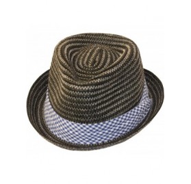Fedoras Mens Summer Fedora Cuban Style Short Brim Hat - F2090black - CP199GZYILE $19.23