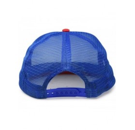 Baseball Caps Flat Billed Trucker Hat Mesh Back S M L Adjustable Cap Solid Two Toned Snapback - Red-white-royal - CG184GTHAA0...