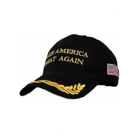 Skullies & Beanies Make America Great Again - Donald Trump Campaign Cap Hat with US Flag - Olive Black - C018QN9LU9C $11.14