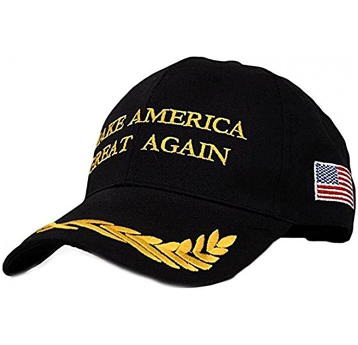 Skullies & Beanies Make America Great Again - Donald Trump Campaign Cap Hat with US Flag - Olive Black - C018QN9LU9C $18.82