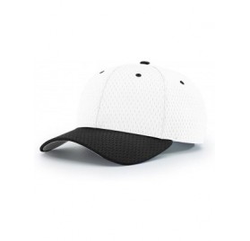 Baseball Caps 414 Pro Mesh Adjustable Blank Baseball Cap Fit Hat - White/Black - C91873Z2I04 $10.15