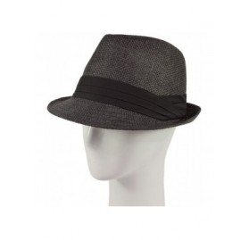 Fedoras Unisex Classic Fedora Straw Hat with Black Cotton Band - Diff Colors Avail - Black - CV11LGBBVG1 $11.87