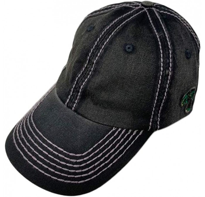 Baseball Caps Fashionable Washed Cotton Plain Printed Baseball Cap for Unisex Women Men Adjustable Dad Hat - Black - C618RTDX...