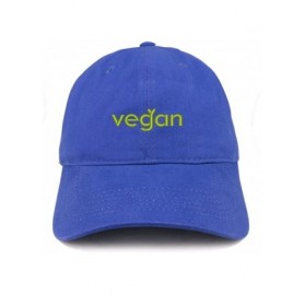 Baseball Caps Vegan Embroidered Low Profile Brushed Cotton Cap - Royal - C5189D6NHK4 $21.59