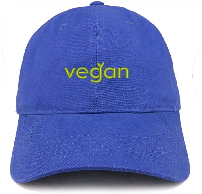 Baseball Caps Vegan Embroidered Low Profile Brushed Cotton Cap - Royal - C5189D6NHK4 $21.59