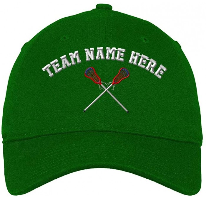 Baseball Caps Custom Low Profile Soft Hat Lacrosse Sports D Embroidery Team Name Cotton - Kelly Green - CZ18QXHQEWZ $39.52