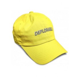 Baseball Caps Custom Soft Baseball Cap Destruction Word Deplorable A Embroidery Twill Cotton - Yellow - C1195Q3MIXC $17.37