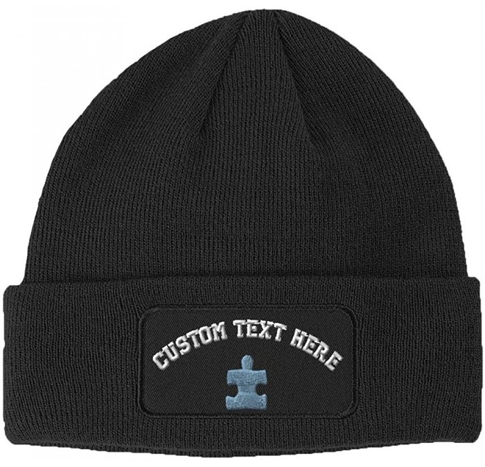 Skullies & Beanies Custom Embroidered Autism Puzzle Acrylic - CL18H5M6QRR $23.74