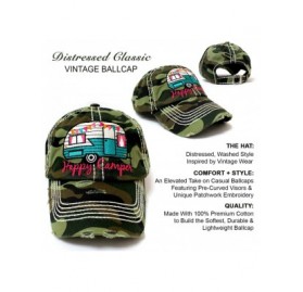 Baseball Caps Classic Camping Ballcap- Camoflauge Happy Camper Embroidery Vintage Hat - CQ186NSTXKA $18.80