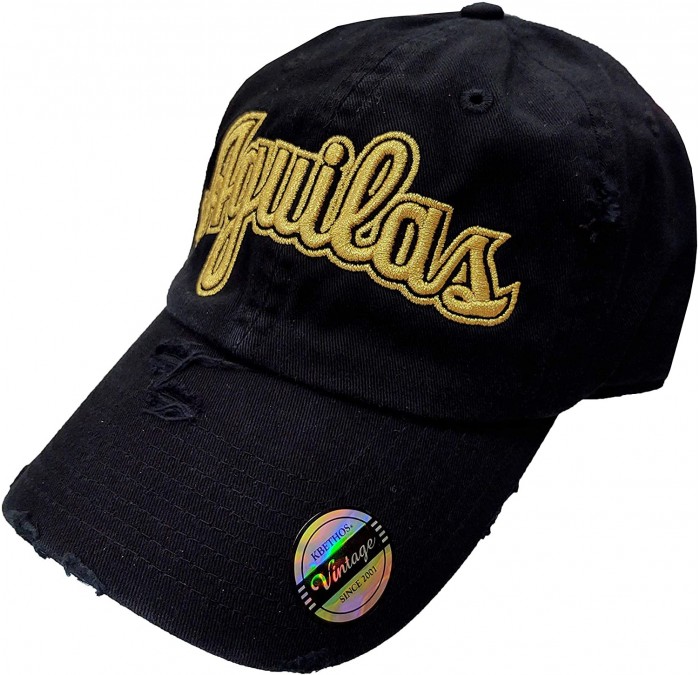 Baseball Caps Aguilas Cibaeñas Vintage Hats - Black/Gold Aguilas - CN12NS9BDRF $49.82