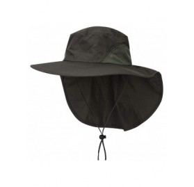 Sun Hats Quick-Dry Sun-Hat Fishing with Neck-Flap - Mens UV Protection Cap Wide Brim - Army Green - CN18S78263A $15.56
